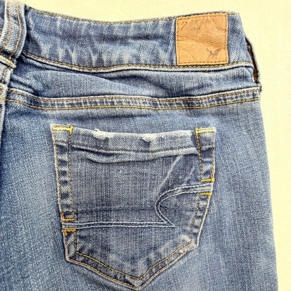 American Eagle Favorite Boyfriend Jeans Womens 4 Blue Stretch Low Rise - Picture 8 of 10